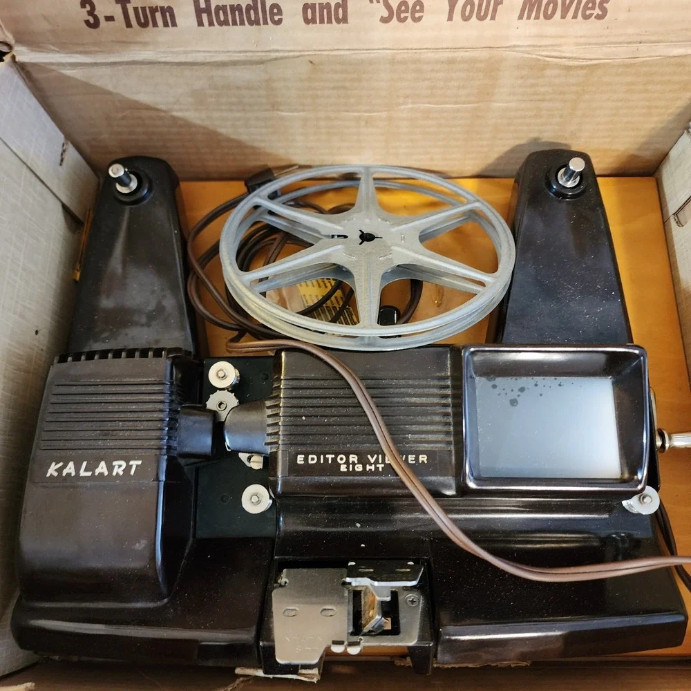 Vintage Kalart 8mm Film Movie Editor Viewer‎ Eight w Original Box 1960's. UNTEST